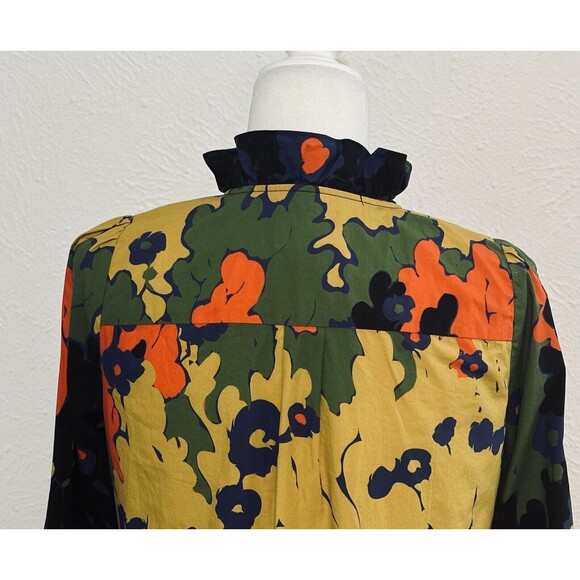 J Crew Size XS Rufflefit Fit Boy Shirt In Ratti® Meltin Floral Boho Art To Wear - Picture 7 of 12